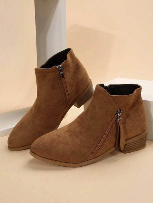 Botin de gamuza marron elegante
