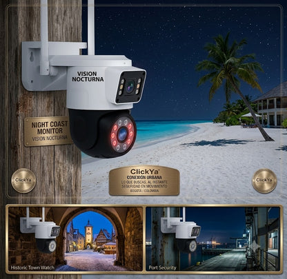 Cámara de Seguridad Inteligente Doble Lente WiFi PTZ Pro