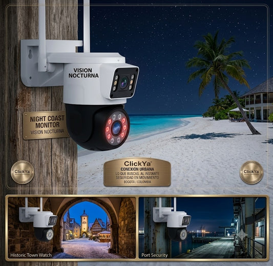 Cámara de Seguridad Inteligente Doble Lente WiFi PTZ Pro
