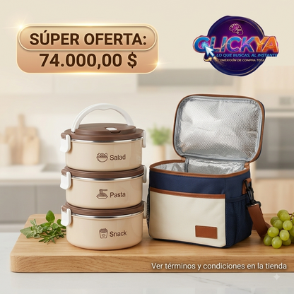 LONCHERA TERMICA 3 COMPARTIMENTOS ESTUCH