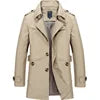 Chaqueta Larga Tipo Trench Coat para Hombre - Cortavientos Urbano Premium