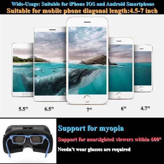 Gafas de Realidad Virtual VR SHINECON G10 Premium – Cine IMAX 3D en tu Celular (Incluye Control Joystick)