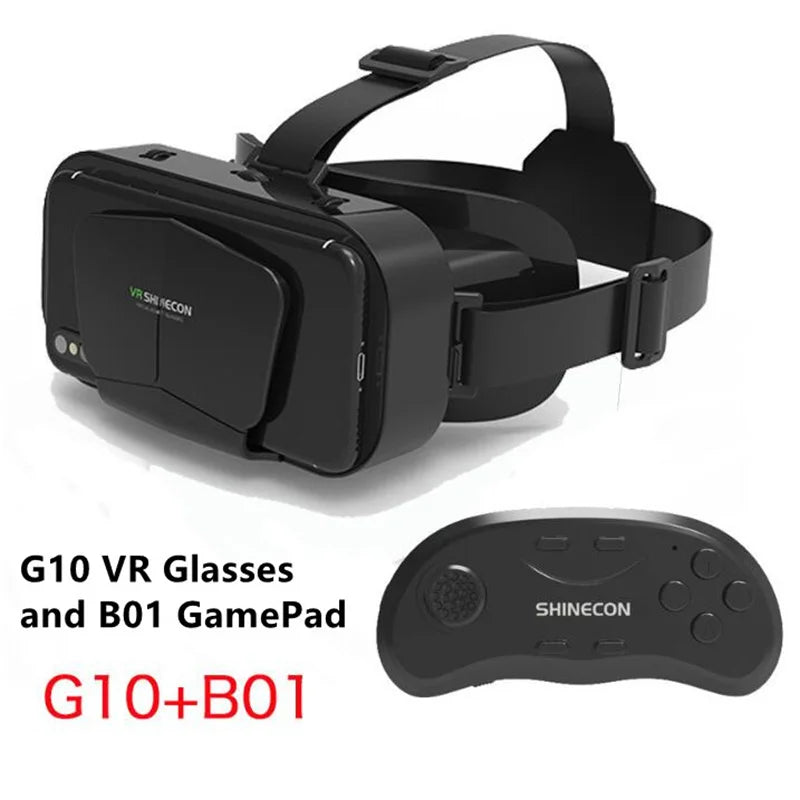 Gafas de Realidad Virtual VR SHINECON G10 Premium – Cine IMAX 3D en tu Celular (Incluye Control Joystick)
