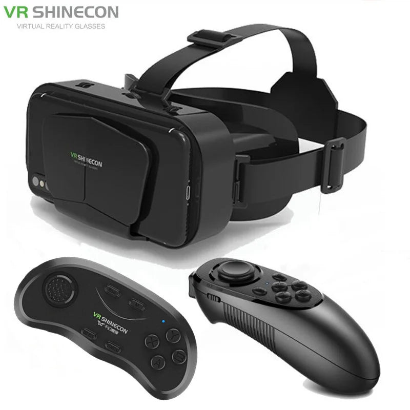 Gafas de Realidad Virtual VR SHINECON G10 Premium – Cine IMAX 3D en tu Celular (Incluye Control Joystick)