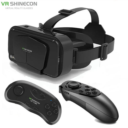 Gafas de Realidad Virtual VR SHINECON G10 Premium – Cine IMAX 3D en tu Celular (Incluye Control Joystick)