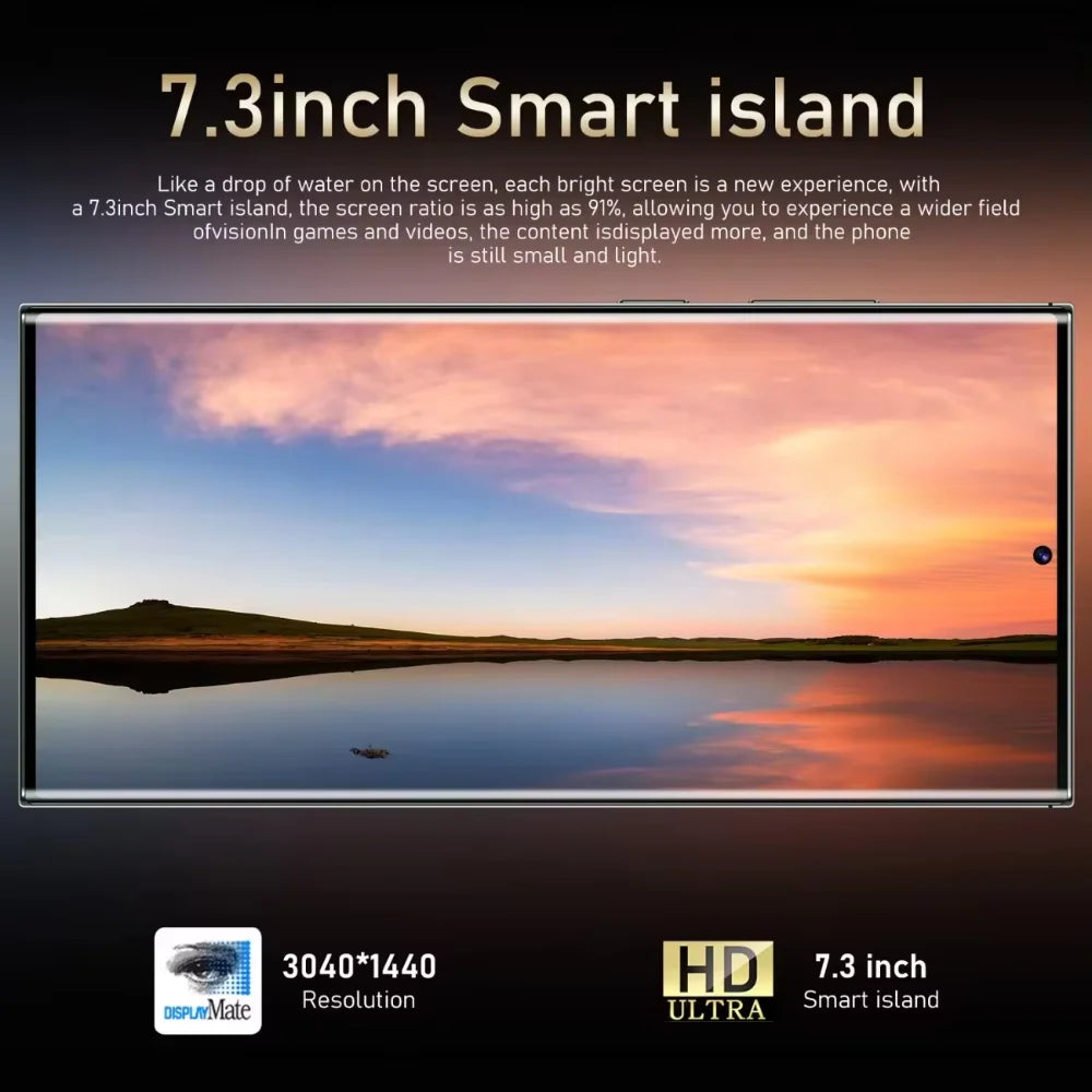 Smartphone S24 Ultra 5G – Pantalla Gigante de 7.3 Pulgadas, Máximo Almacenamiento de 16GB+1TB