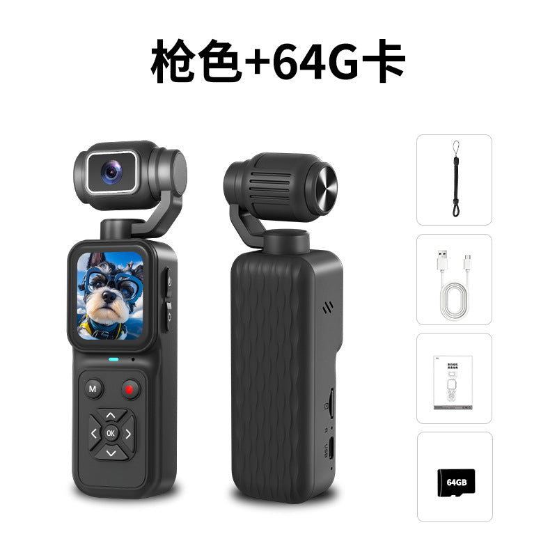 Cámara digital de bolsillo 4K color gris grafito con lente abatible 180° y memoria de 64 GB