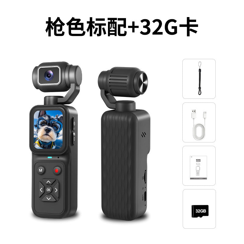 Cámara digital de bolsillo 4K color gris grafito con lente abatible 180° y memoria de 32 GB