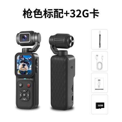 Cámara digital de bolsillo 4K color gris grafito con lente abatible 180° y memoria de 32 GB