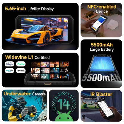 Ulefone Armor X32 4G Rugged Phone Smartphone Android 14 Waterproof up to 12GB RAM 128GB ROM NFC Night Vision