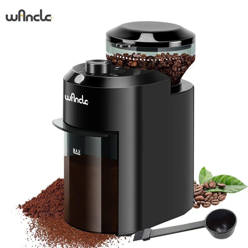 Molino de Café Eléctrico Profesional Wancle – Sistema Premium Burr de 28 Niveles de Molienda Ciclónica