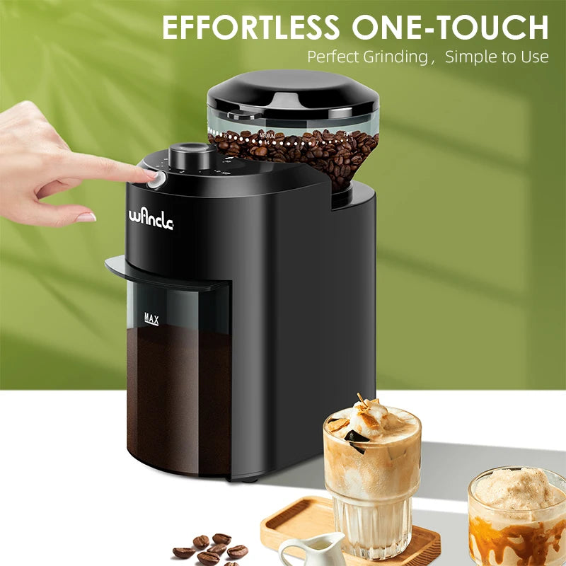 Molino de Café Eléctrico Profesional Wancle – Sistema Premium Burr de 28 Niveles de Molienda Ciclónica