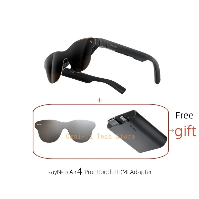 Gafas Inteligentes de Realidad Aumentada RayNeo Air 4 Pro – Pantalla Gigante Virtual de 201" HDR10 (Audio Premium por Bang & Olufsen)