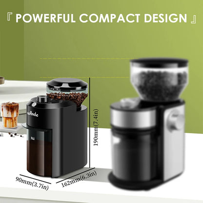Molino de Café Eléctrico Profesional Wancle – Sistema Premium Burr de 28 Niveles de Molienda Ciclónica