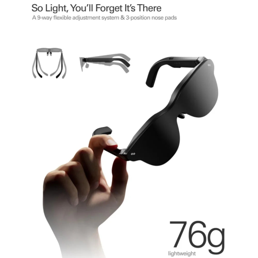 Gafas Inteligentes de Realidad Aumentada RayNeo Air 4 Pro – Pantalla Gigante Virtual de 201" HDR10 (Audio Premium por Bang & Olufsen)