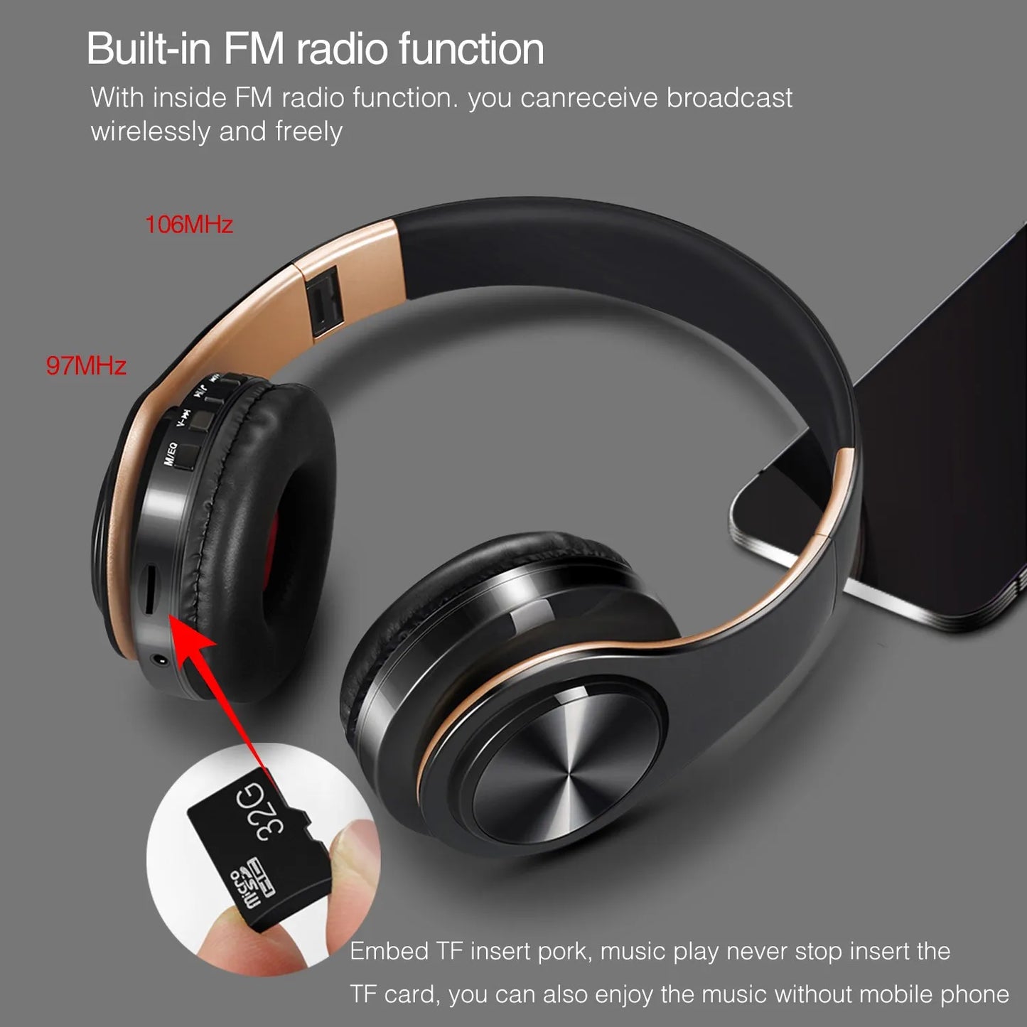 Audífonos Inalámbricos CATASSU Sport & Glow – Bluetooth 5.3, Resistentes al Agua con Radio FM y Ranura MP3