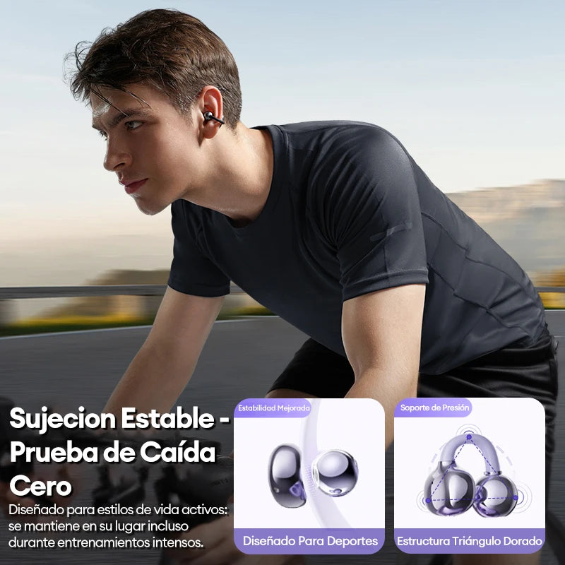 Audífonos Premium Lenovo LE302 OWS Clip – Diseño Abierto de Conexión Inteligente (Bluetooth 6.0 y Sonido Espacial 9D