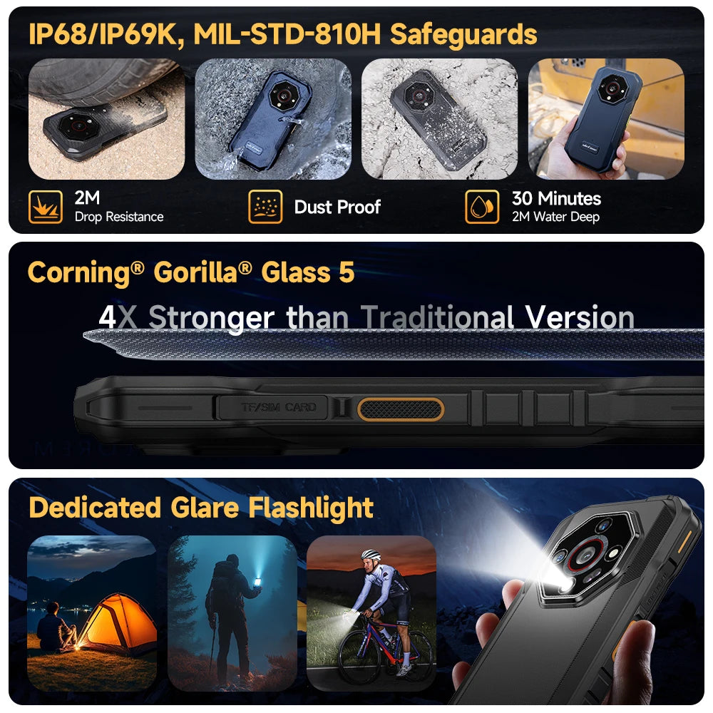 Ulefone Armor X32 4G Rugged Phone Smartphone Android 14 Waterproof up to 12GB RAM 128GB ROM NFC Night Vision