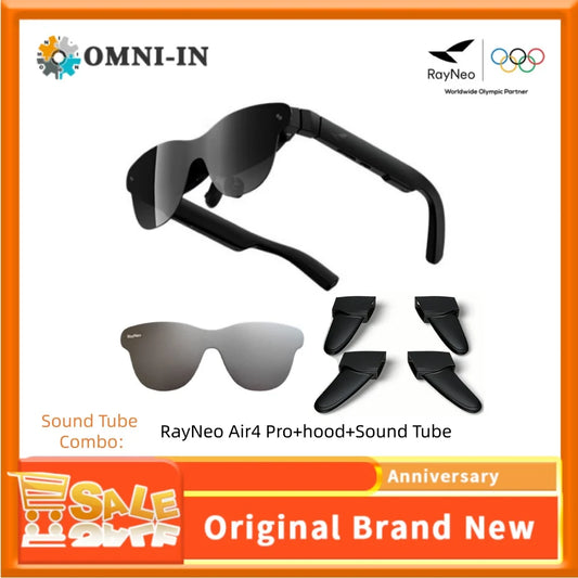 Gafas Inteligentes de Realidad Aumentada RayNeo Air 4 Pro – Pantalla Gigante Virtual de 201" HDR10 (Audio Premium por Bang & Olufsen)
