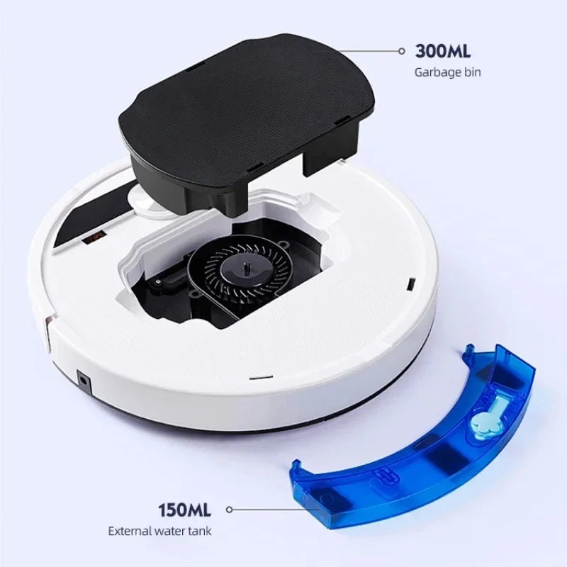 Aspiradora Robot Inteligente 3 en 1 – Sistema Ultra Succión 2800PA, Función de Trapeado y Control Remoto