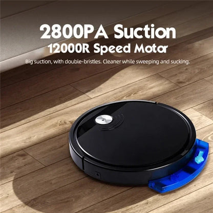 Aspiradora Robot Inteligente 3 en 1 – Sistema Ultra Succión 2800PA, Función de Trapeado y Control Remoto
