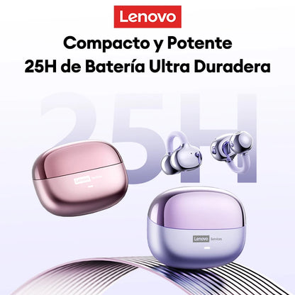 Audífonos Premium Lenovo LE302 OWS Clip – Diseño Abierto de Conexión Inteligente (Bluetooth 6.0 y Sonido Espacial 9D