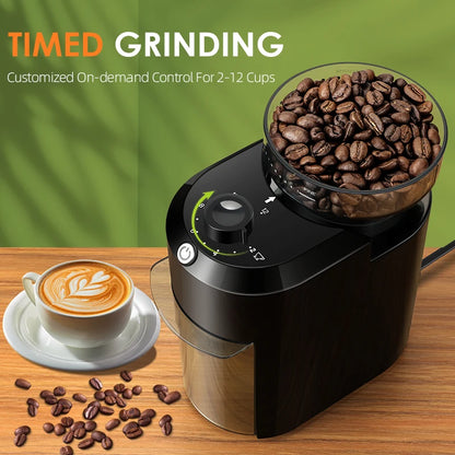 Molino de Café Eléctrico Profesional Wancle – Sistema Premium Burr de 28 Niveles de Molienda Ciclónica