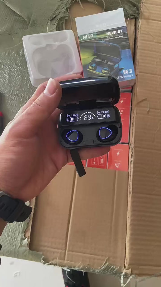 🎧 Audífonos Inalámbricos TWS M10 – Sonido Inmersivo y Powerbank Portátil